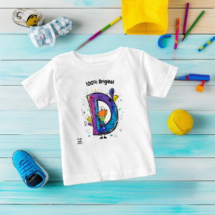 Colourful Monogram D – Fun and Customizable Design Baby T-Shirt