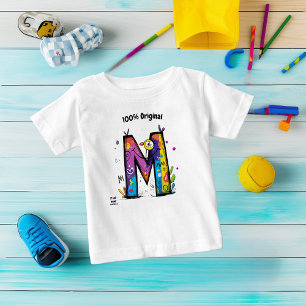 Colourful Monogram M – Fun and Customizable Design Baby T-Shirt