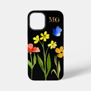 Colourful Monogram Wildflower with Butterfly iPhone 12 Mini Case