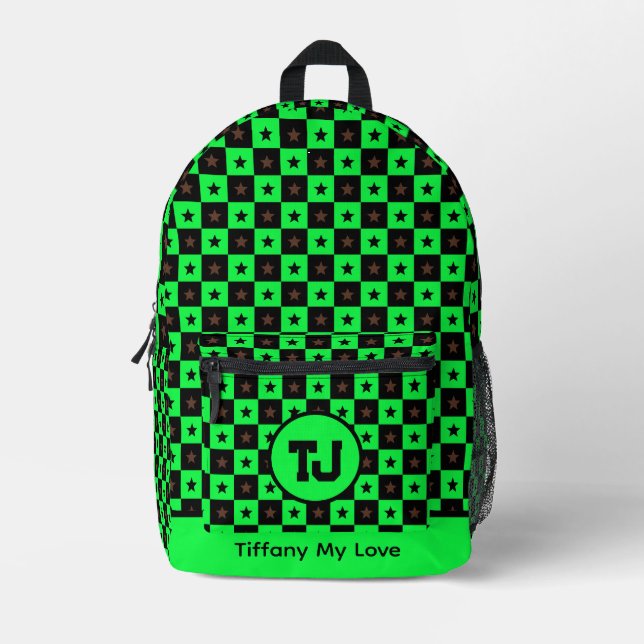 Colourful Monogrammed Back To School Girls Backpac Printed Backpack (Front)
