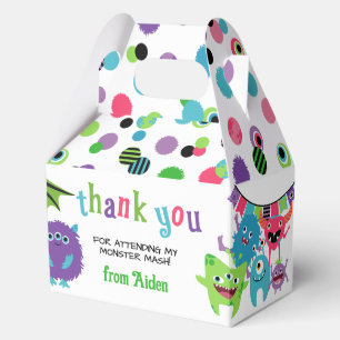 Colourful Monster Mash Halloween Birthday Thank Yo Favor Box