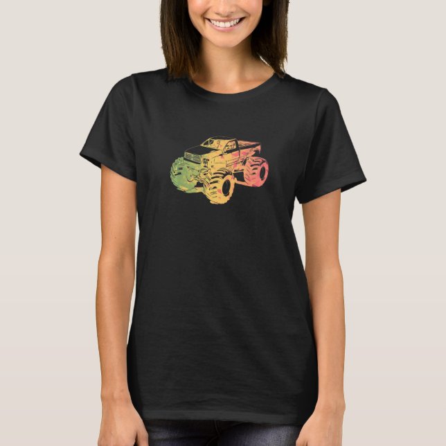 Colourful Monster Truck Art T-Shirt (Front)