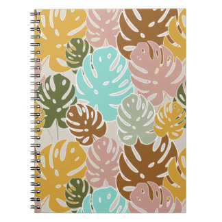 Colourful monstera jungle notebook