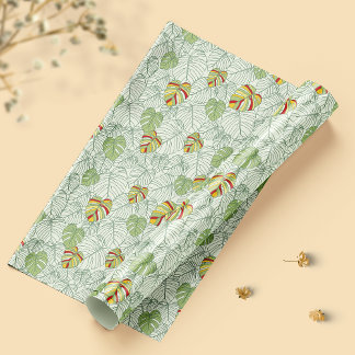 Colourful Monstera Leaves Jungle Wrapping Paper