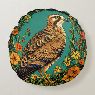 Colourful Montagu's harrier Wildlife Raptor Bird Round Pillow
