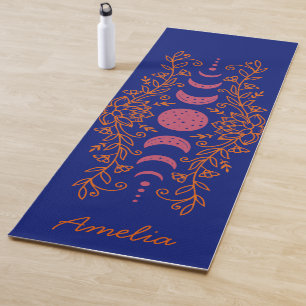 Colourful Moon Phase Celestial Stars Lotus  Yoga Mat