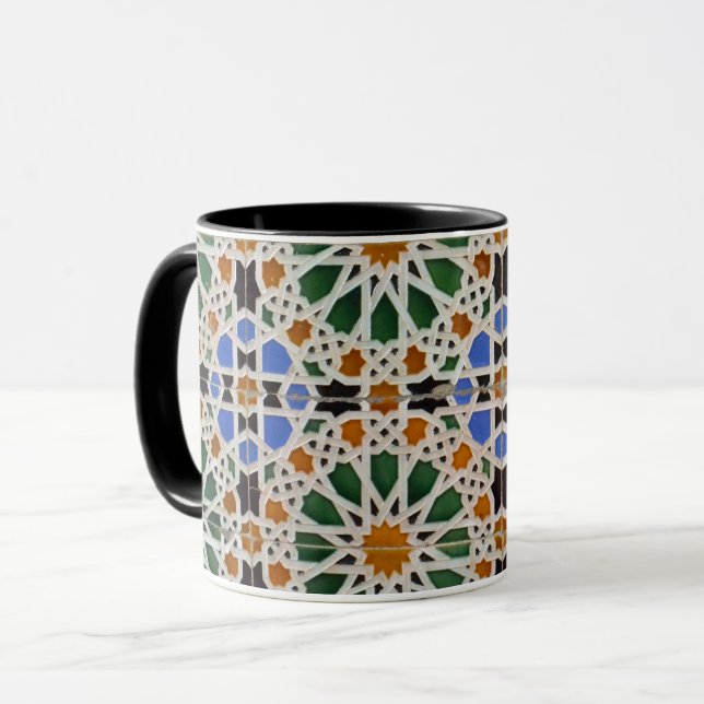 Colourful Moorish Mosaic Mug (Front Left)