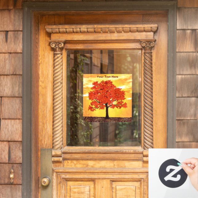 Colourful Morning Oak Window Cling (Home Door)