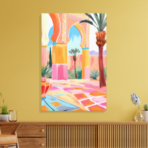 Colourful Moroccan Courtyard Art Print