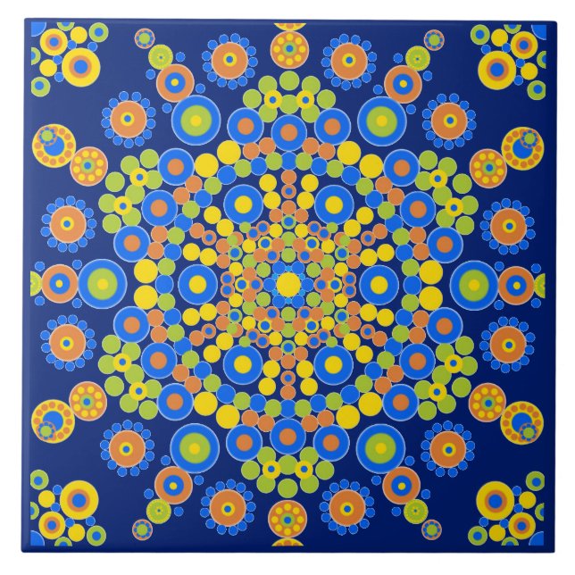 Colourful Moroccan Mosaic Ceramic Tile (Front)