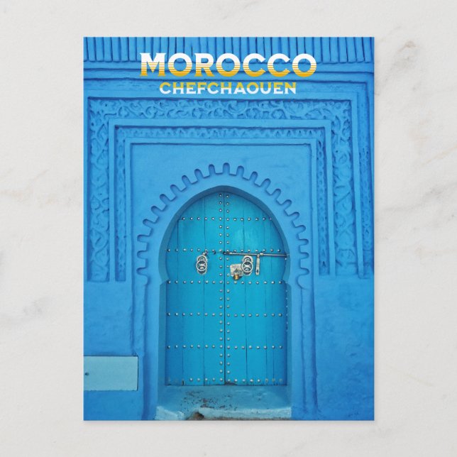 Colourful Moroccan North Medina Blue Old City  Postcard (Front)