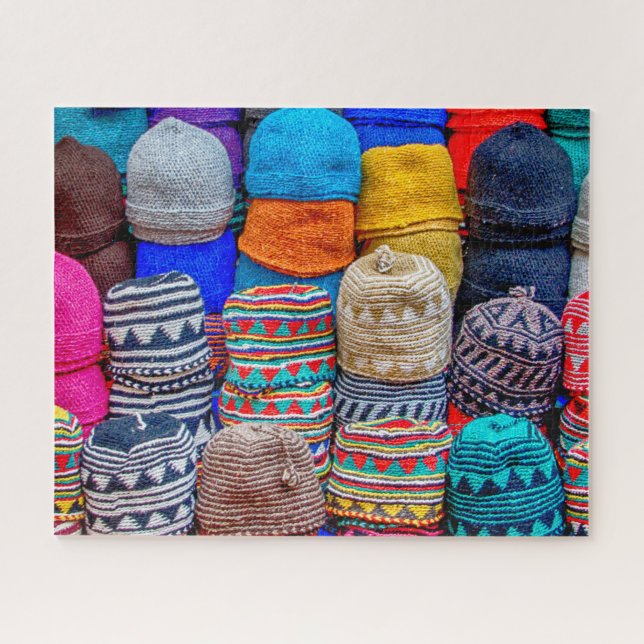 Colourful Moroccan Taqiyah Hats Jigsaw Puzzle (Horizontal)
