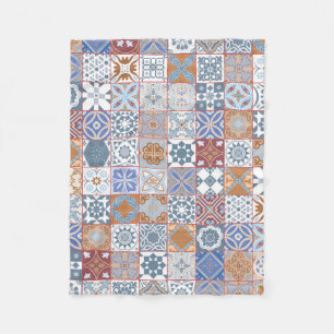 Colourful Moroccan tile Fleece Blanket