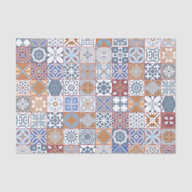 Colourful Moroccan tile Tissue Paper (Front)