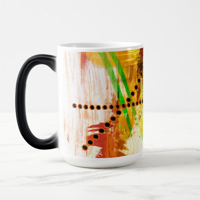Colourful morphing mug with abstract design (Left)