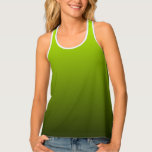 Colourful Morphing Nature Colours Golden Green Tank Top<br><div class="desc">Smooth morphing colours of natural greens from sunlit golden green to deep forest green. Choose piping colour white (shown) or black. Great for girlfriend, bestie, sweetheart, daughter, cheerful fashion in colour shades suited to all complexions and hair colour, lovely addition to the wardrobe. This stylish top is very versatile and...</div>
