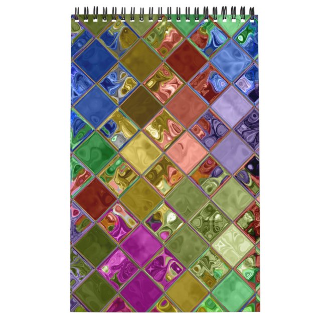 Colourful Mosaic Art Customizable Calendar (Cover)