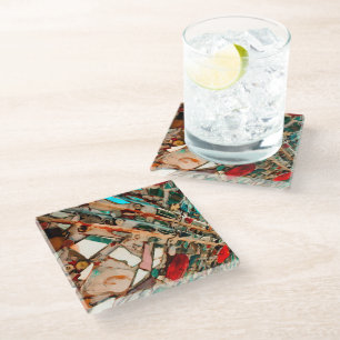 Colourful Mosaic Art Glass Coaster