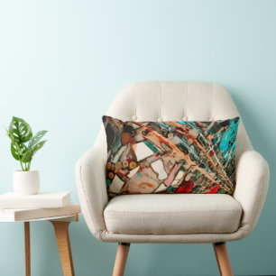 Colourful Mosaic Art Lumbar Pillow