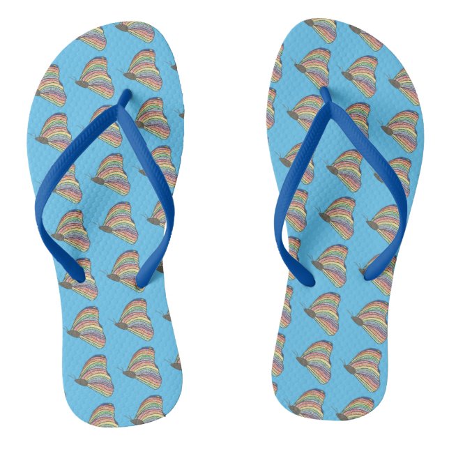 Colourful Mosaic Butterflies FlipFlops (Footbed)