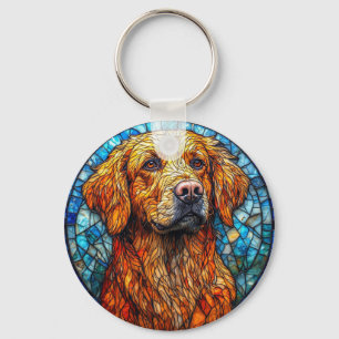 Colourful Mosaic Dog Keychain
