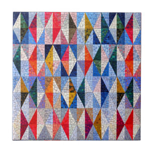 Colourful Mosaic Effect Art   Square Ceramic Tiles