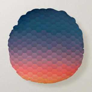 Colourful mosaic. Geometric hipster retro backgrou Round Pillow