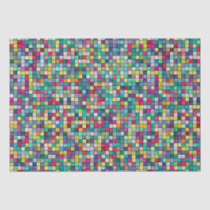 Colourful mosaic, geometric squares pattern tissue paper