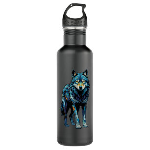 Colourful Mosaic Illustration of Majestic Wolf 710 Ml Water Bottle