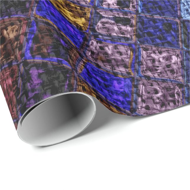 Colourful Mosaic Pattern Burlap Rustic #17 Wrapping Paper (Roll Corner)