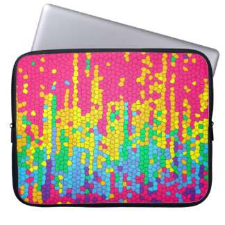 Colourful mosaic pattern laptop sleeve