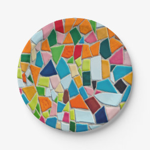Colourful Mosaic Pattern Paper Plate