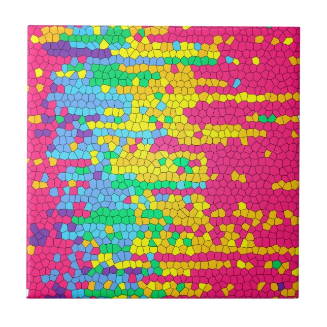 Colourful mosaic pattern tile (Front)