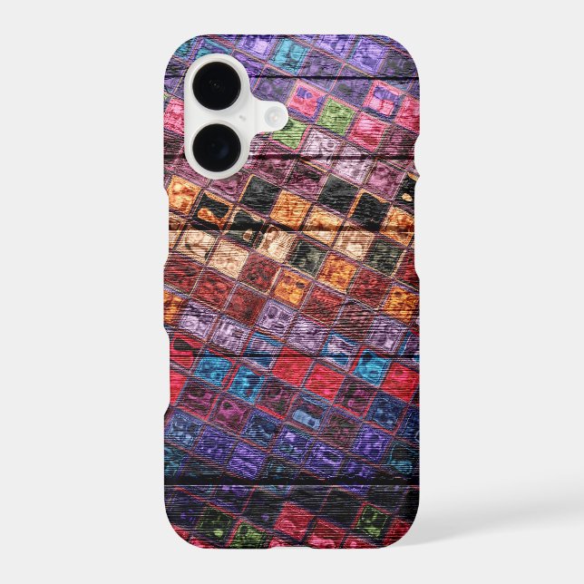 Colourful Mosaic Pattern Wood Look #16 (Back)