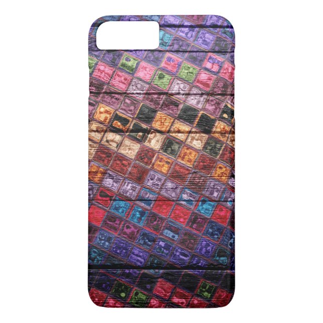 Colourful Mosaic Pattern Wood Look #16 Case-Mate iPhone Case (Back)