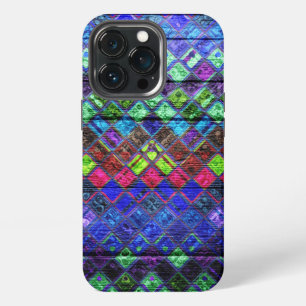 Colourful Mosaic Pattern Wood Look #2 iPhone 13 Pro Case