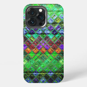 Colourful Mosaic Pattern Wood Look #3 iPhone 13 Pro Case