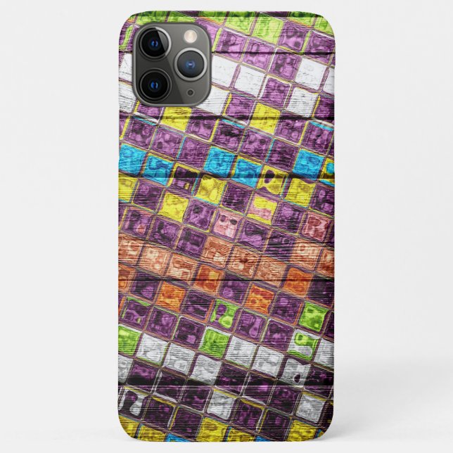 Colourful Mosaic Pattern Wood Look #4 Case-Mate iPhone Case (Back)