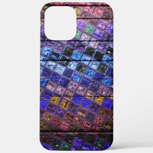 Colourful Mosaic Pattern Wood Look iPhone 12 Pro Max Case