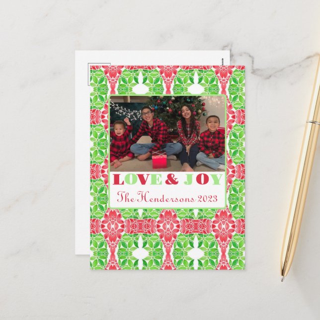 Colourful Mosaic Photo Postcard (Front/Back In Situ)