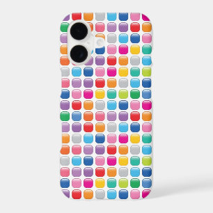 Colourful Mosaic Rainbow Square Dots Pattern Art