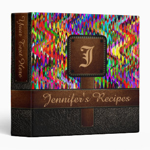 Colourful Mosaic Recipe Leather Look #4 Binder