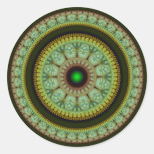 Colourful mosaic round decoration classic round sticker