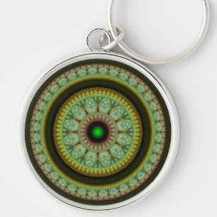 Colourful mosaic round decoration keychain