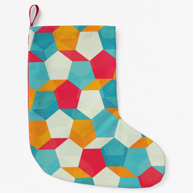 Colourful Mosaic, Seamless Artistic Pattern. Small Christmas Stocking (Front)