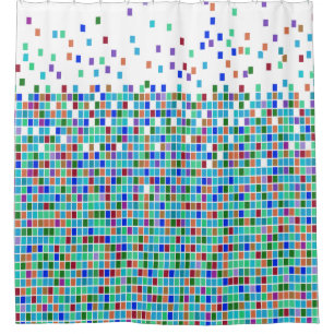Colourful Mosaic Tile Design Shower Curtain