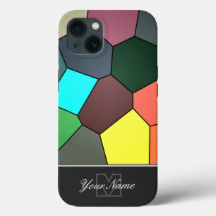 Colourful mosaic tiles with Monogram! iPhone 13 Case