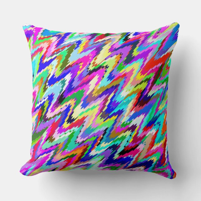Colourful Mosaic Wave Pattern #10 Throw Pillow (Front)