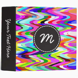 Colourful Mosaic Wave Pattern #4 Binder