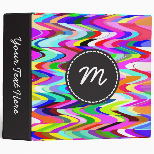 Colourful Mosaic Wave Pattern #4 Binder (Front/Spine)